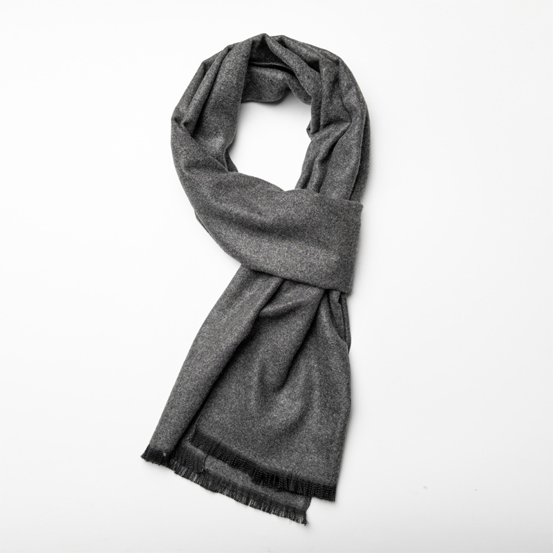 Écharpe en cachemire de couleur unie hiver chaud foulard Pashmina marine noir châle écharpe pour hommes décontracté affaires foulards Echarpe enveloppes