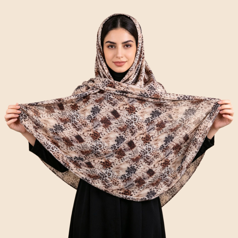 Foulard Hijab 100% Coton 40 Couleurs pour Femme, Imprimé Léopard, Châle Tricoté Doux, Voile Islamique Modeste, Écharpe Quotidienne, Cache-Cou pour Cadeaux
