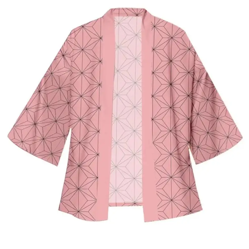 Kimono de Cosplay Anime japonais Tanjiro Nezuko Kamado pour hommes et femmes, manteau d'halloween Shinobu Zenitsu Giyuu, accessoire à Clip d'oreille, costume