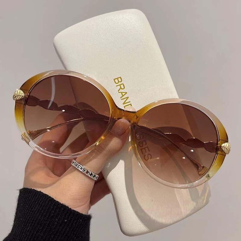 Lunettes de soleil rondes rétro pour femmes, monture vintage tendance, de luxe, pour hommes, de marque, de créateur, protection oculaire