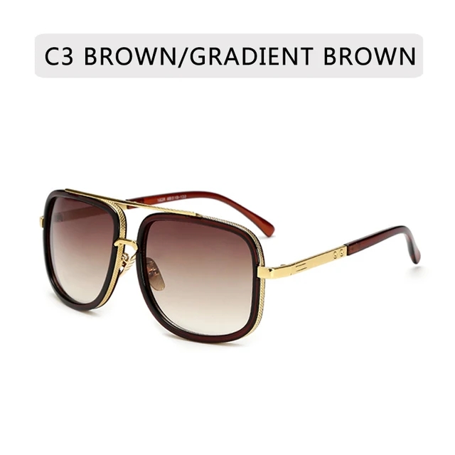 Nouvelle mode grand cadre lunettes De soleil hommes carré métal lunettes De soleil femmes rétro lunettes De soleil Vintage haute qualité Gafas Oculos De Sol
