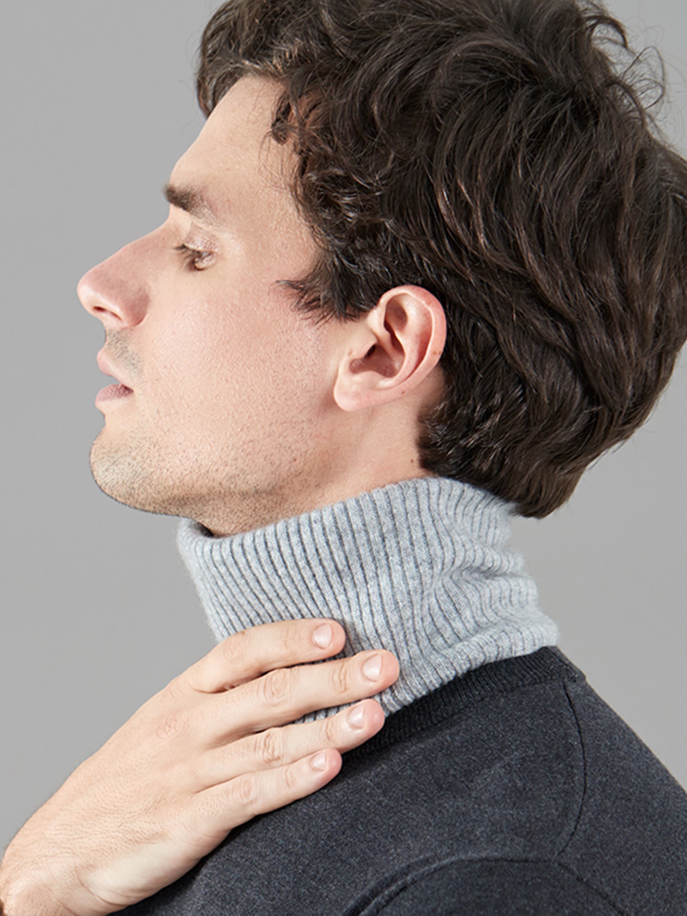 Hommes cachemire tricoté anneau écharpe hiver doux chaud laine col roulé faux col confort boucle foulards tout Match cou plus chaud