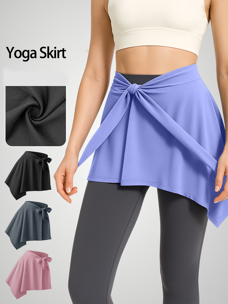 Jupe courte de yoga pour femme, jupe de sport enveloppante pour la danse et l'entraînement, jupe de pilates anti-transparence, jupe de ballet pour étudiante, jupe de gym à séchage rapide couvrant les hanches