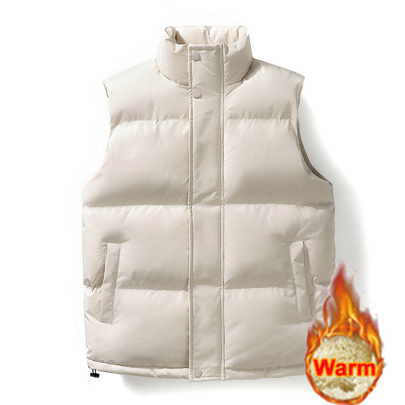 Gilets sans manches pour hommes, vestes de mode, gilets matelassés en coton pour hommes, gilets chauds à col montant, vêtements d'automne