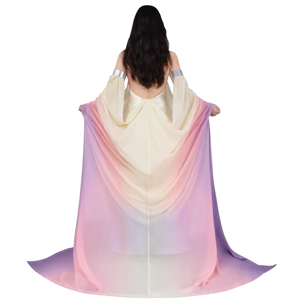 Costume de cosplay Padmé Amidala, robe de reine classique, longue et élégante, dos nu, tenue uniforme pour femmes, Halloween, carnaval, fête