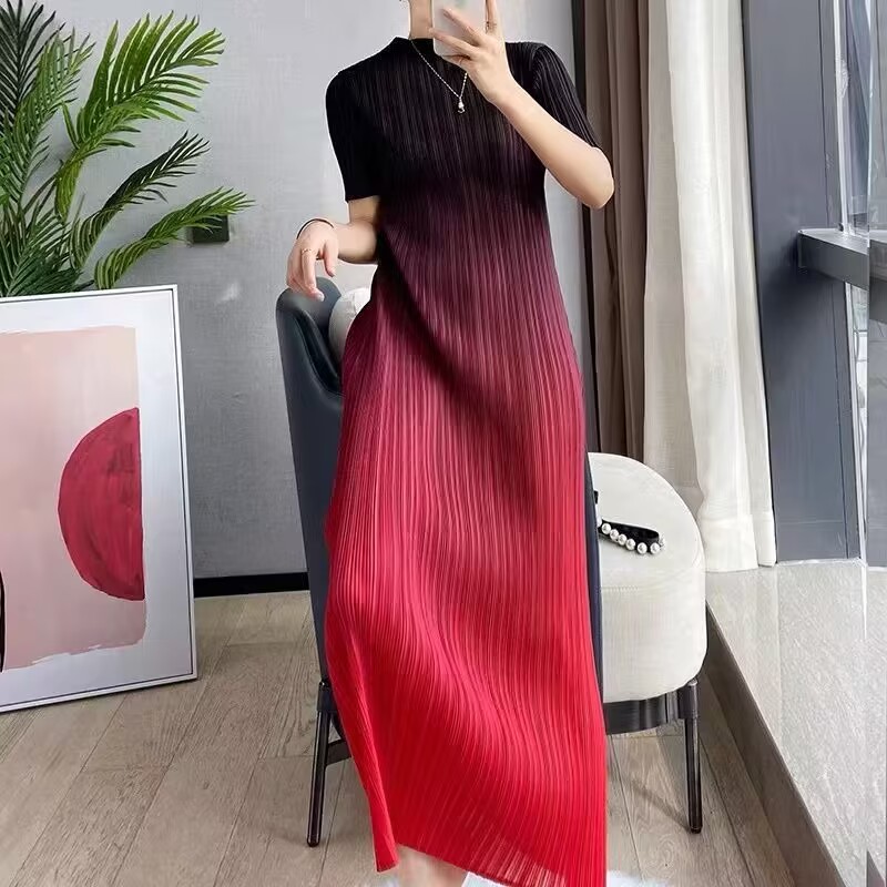 Robe longue plissée dégradée pour femmes, robes de soirée élégantes, couture, robe drapée, fond, femme, mode adt