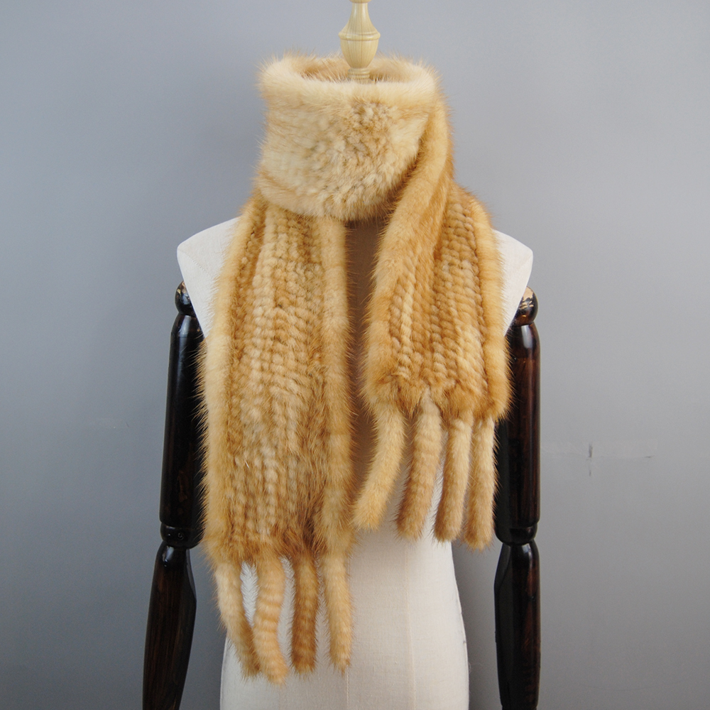 Écharpe de luxe pour femme 2026 en fourrure de vison véritable à 100 % avec pompon, tricotée à la main, écharpes en vison naturel, cache-cou, poncho, vente en gros