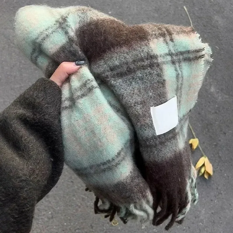 Nouveau Maillard automne/hiver écharpe à carreaux femmes haut de gamme sensation Style coréen polyvalent chaud châle épaissi cou écharpe à la mode
