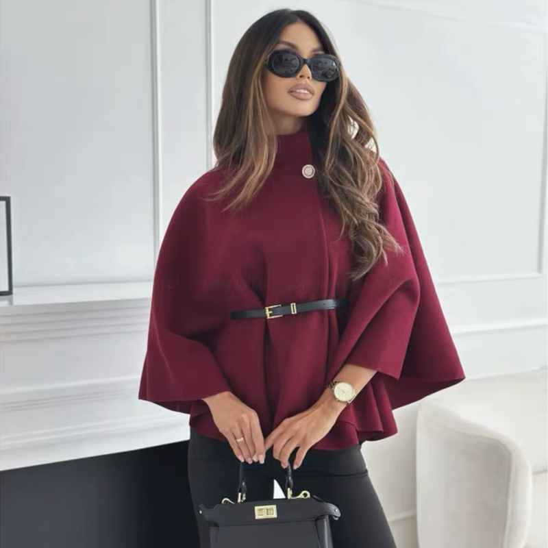 MUJER ceinture Poncho Capes femmes Capes noires manteaux d'hiver femme 2025 manches chauve-souris Cape manteaux pour femmes mode femmes Cape veste
