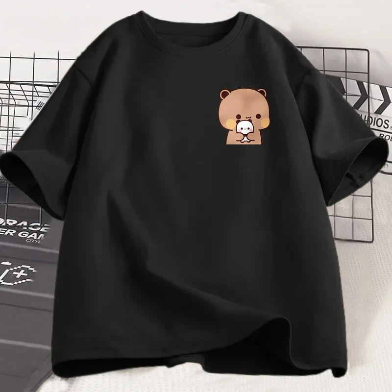 T-shirt Panda Bear Bubu Dudu et leurs bébés, T-shirt drôle pour couple, mode Harajuku Kawaii, vêtements Y2K pour femmes