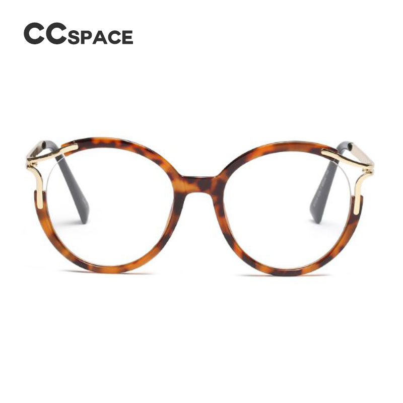 Lunettes rondes creuses en métal pour femmes, montures, yeux de chat, marque de styliste, 45103