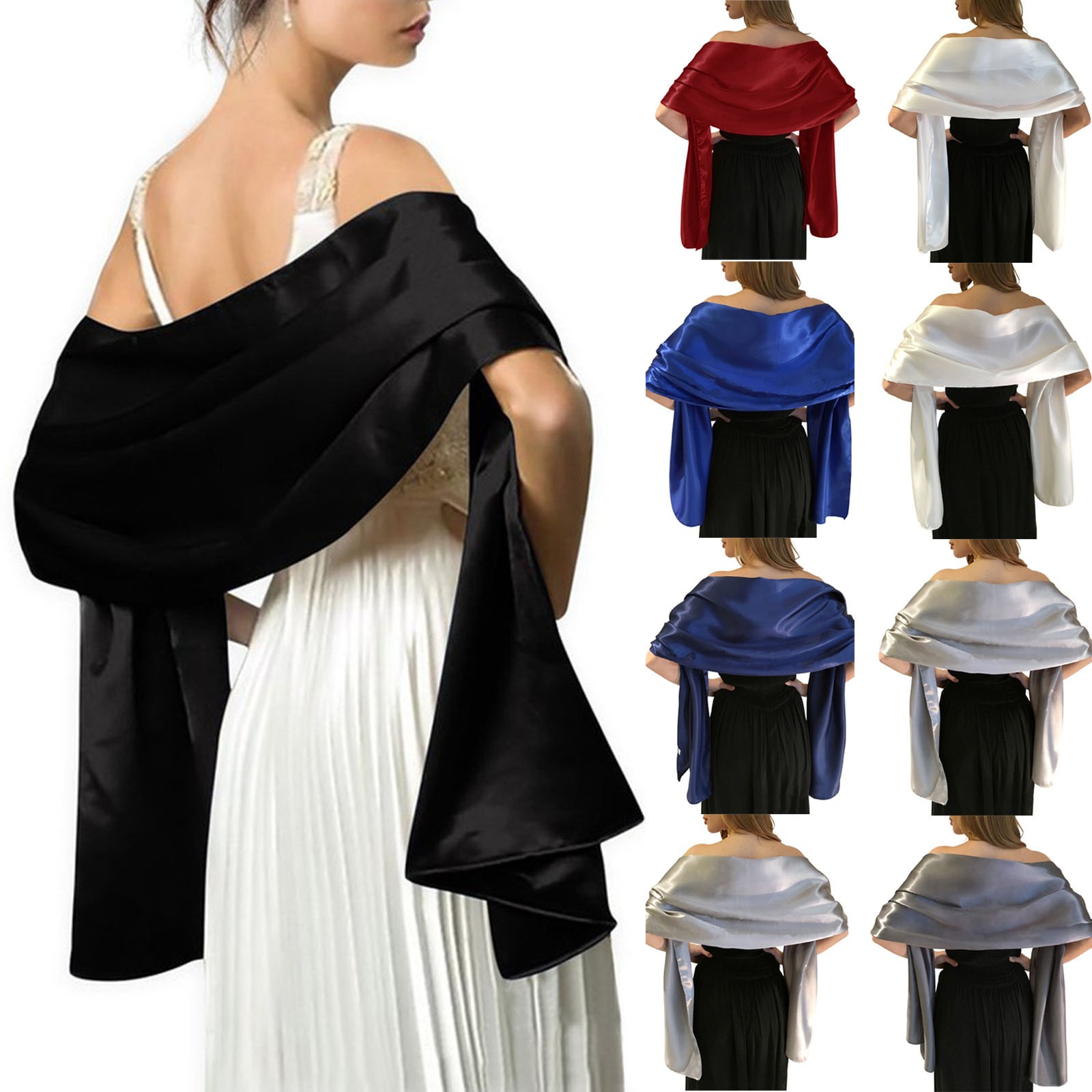 Foulard en soie enveloppant pour femmes robes de mariée de soirée par châles fête femmes foulards contre le Cancer en soie dame Capes de fête décoration écharpes