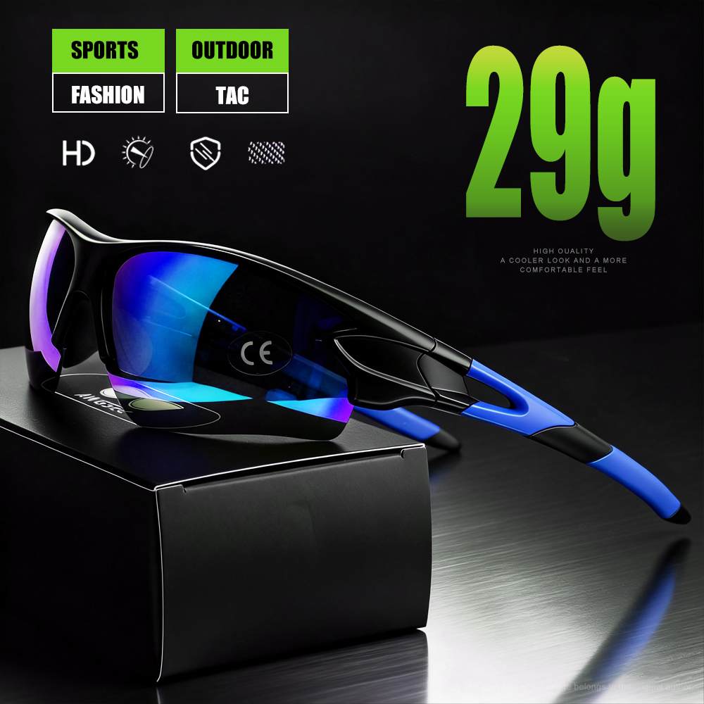 Lunettes de soleil de sport pour hommes, Protection UV400 pour le cyclisme, la course à pied, le Fitness en plein air, lentille Unibody HD
