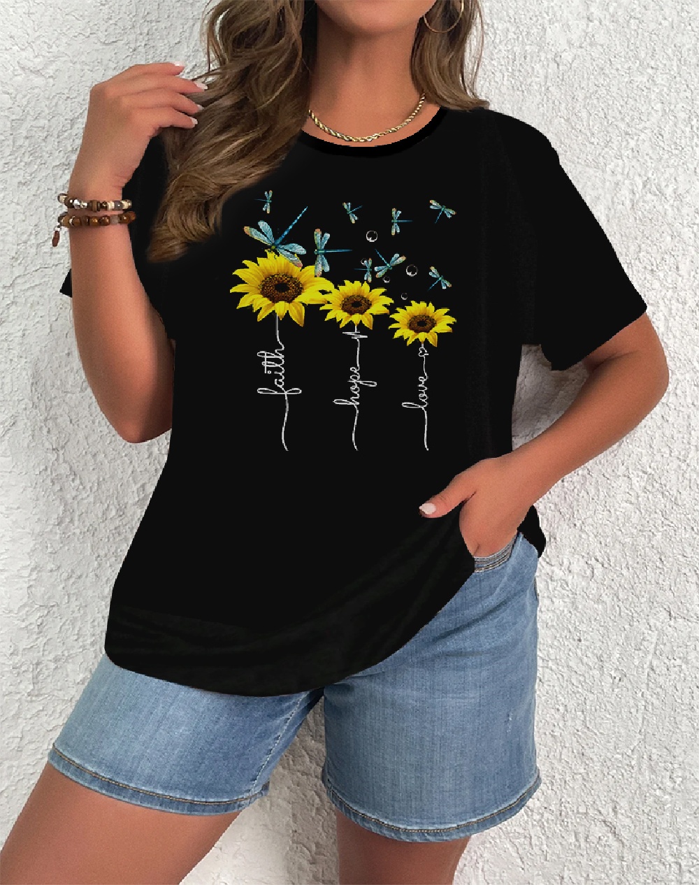 T-Shirt manches longues femme, élégant et décontracté, à la mode, tempérament, vacances, week-end, grande taille