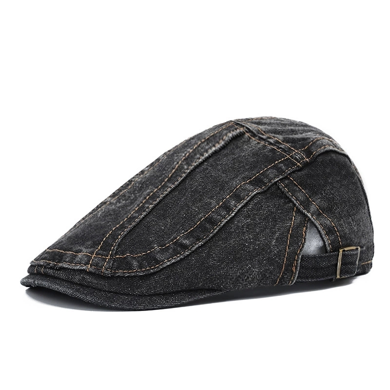 Casquette de journal en Denim de Style japonais pour hommes, chapeau rétro à la mode, béret polyvalent de Style coréen, casquette de journal décontractée pour femmes, tendance