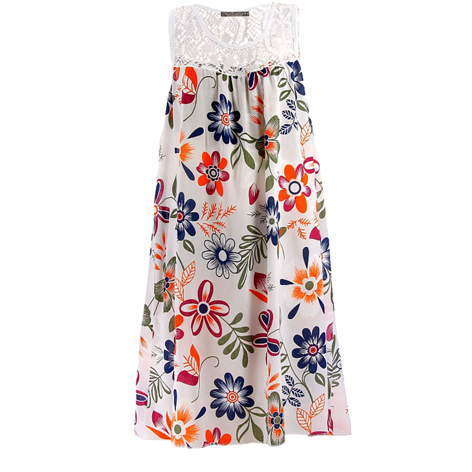 Robe de plage bohème en dentelle, Patchwork, sans manches, débardeur, Vintage, imprimé Floral, sans manches, Robe de vacances, été