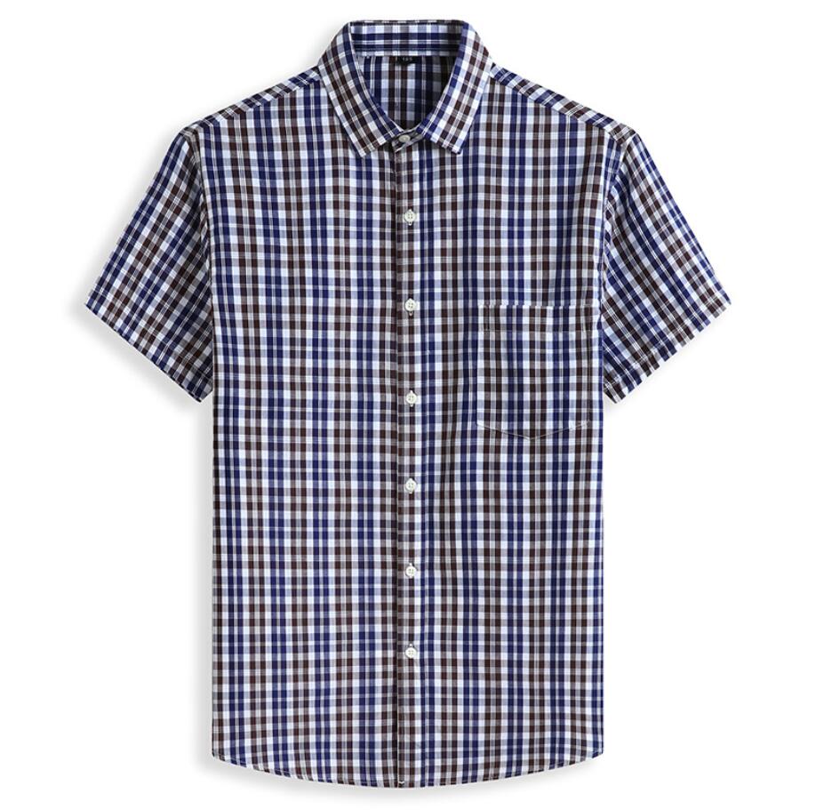 Chemise à carreaux à manches courtes pour hommes, 100% coton, 5XL, 6XL, 7XL, 8XL, 12XL, chemises grande taille pour hommes, mode décontractée, style classique, confortable