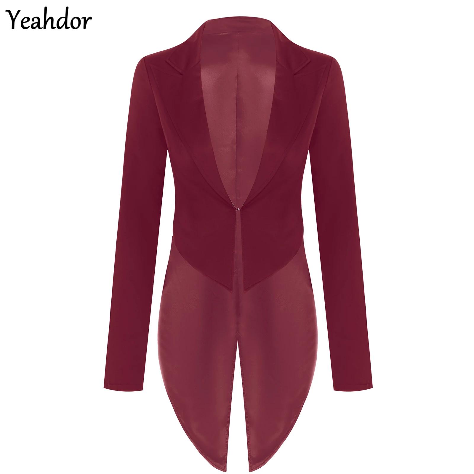 Blazer queue-de-pie vintage pour femme, veste à revers ouverte, manteau de smoking, vêtement d'extérieur, costume de serveuse de cocktail