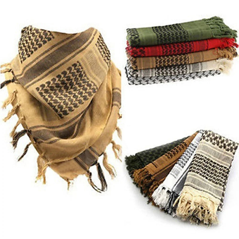 Écharpe Hijab à carreaux légère pour hommes et femmes, foulard arabe du désert, foulard tactique doux de randonnée, Turban unisexe, châle militaire