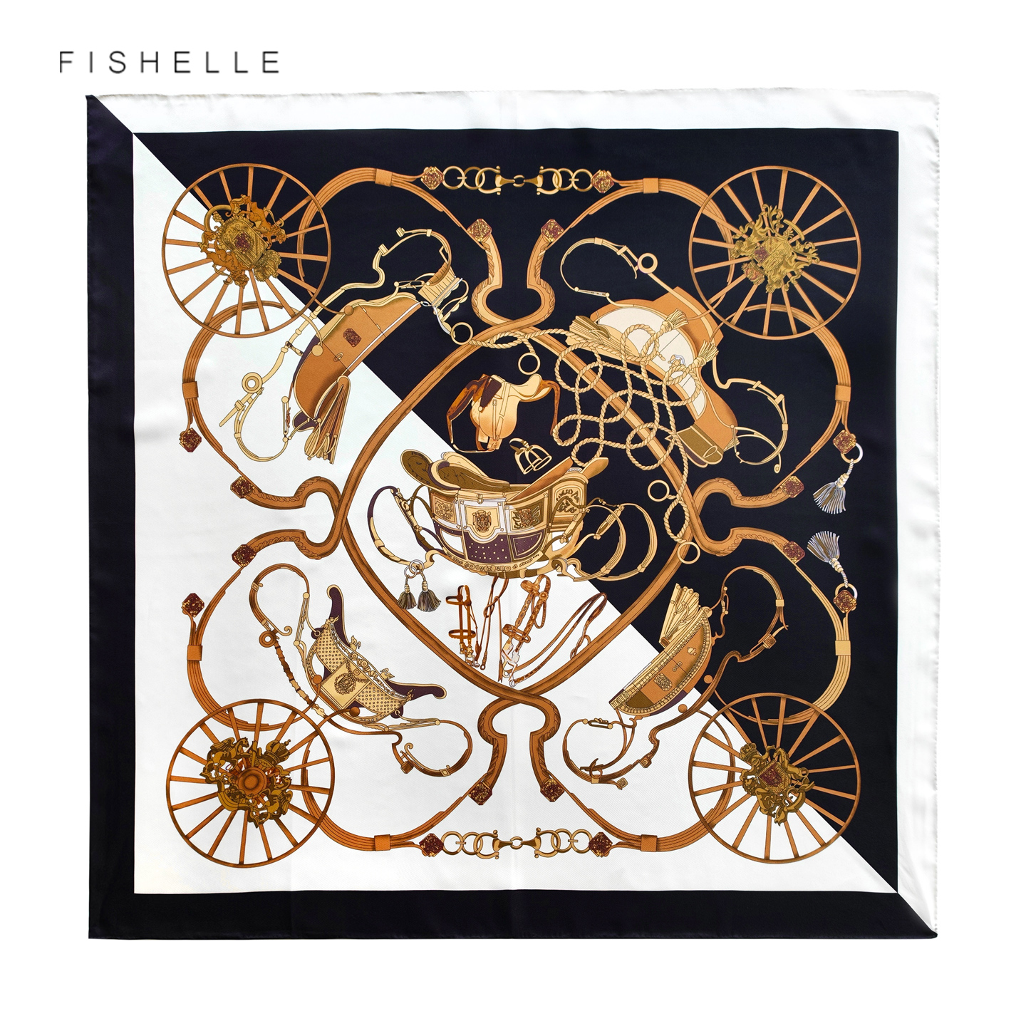 Écharpe de luxe en soie de mûrier 100% pour femme, foulard carré en twill 14MM, châle, bandana, 90x90CM, haute qualité