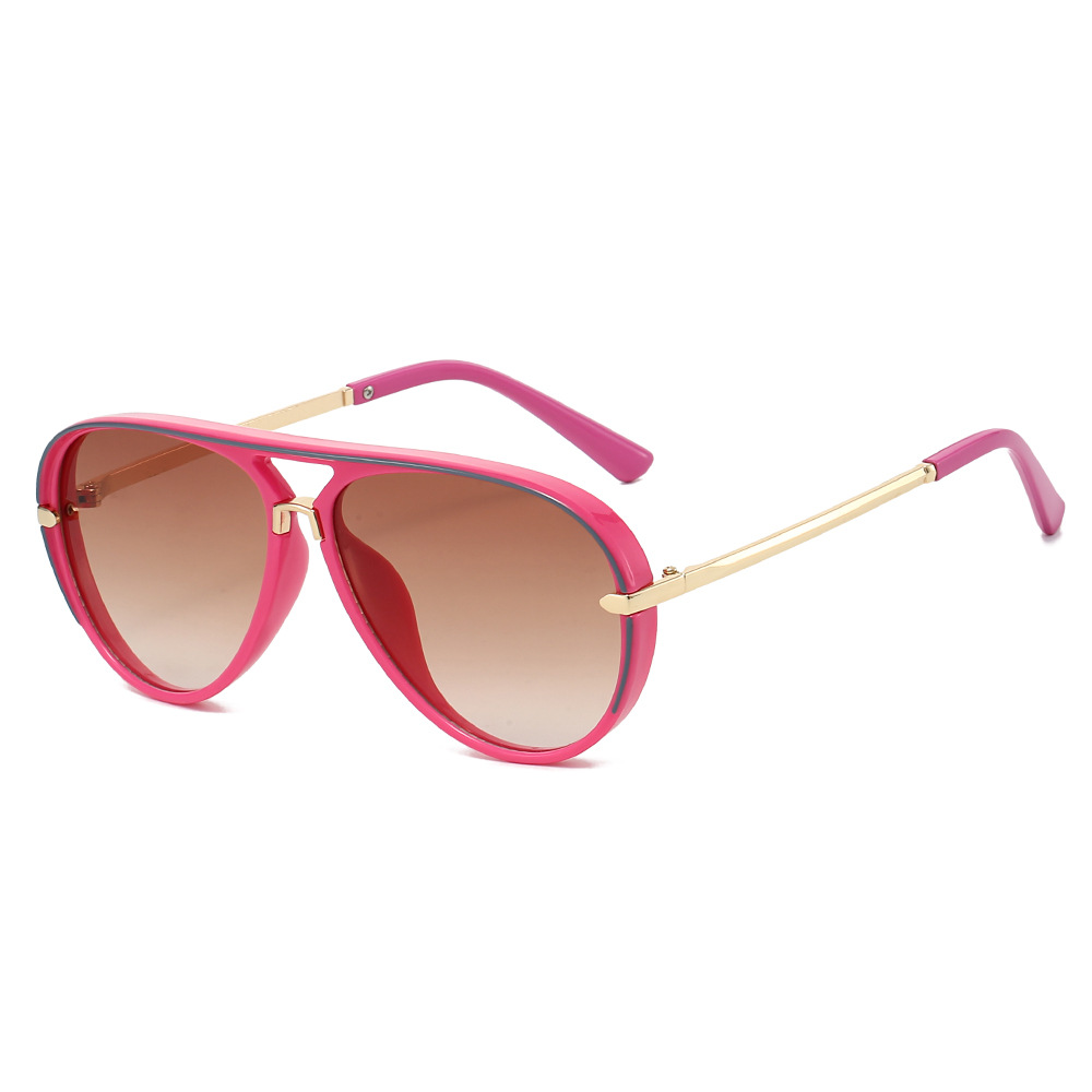 Lunettes de soleil pilote vintage vert et rose pour femmes et hommes, nouvelle mode, monture ovale en alliage dégradé, protection UV400, pour l'extérieur