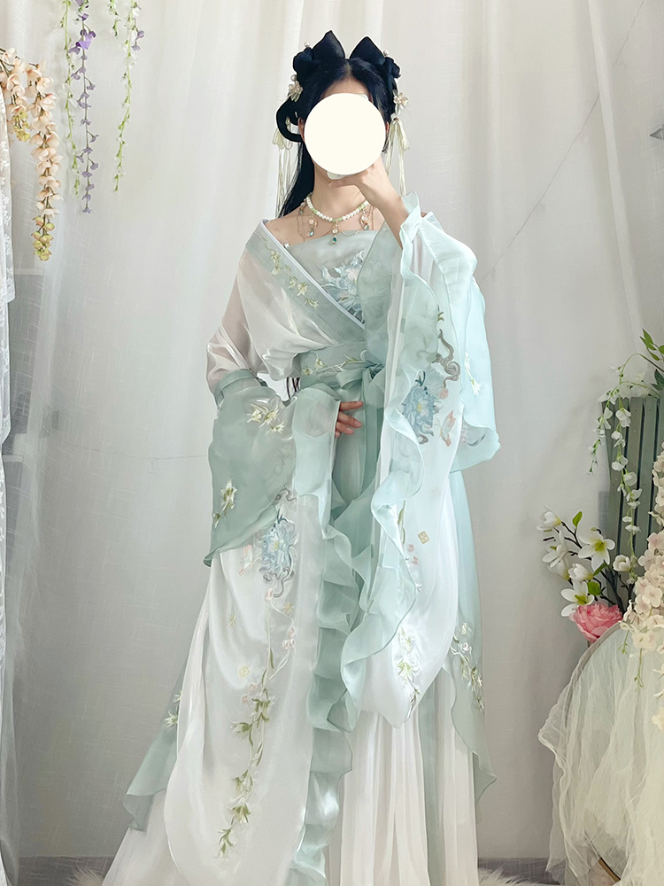 Robe Hanfu chinoise pour femmes, ensembles Hanfu brodés traditionnels anciens, Costume de Cosplay féerique de carnaval, robe de danse Hanfu verte