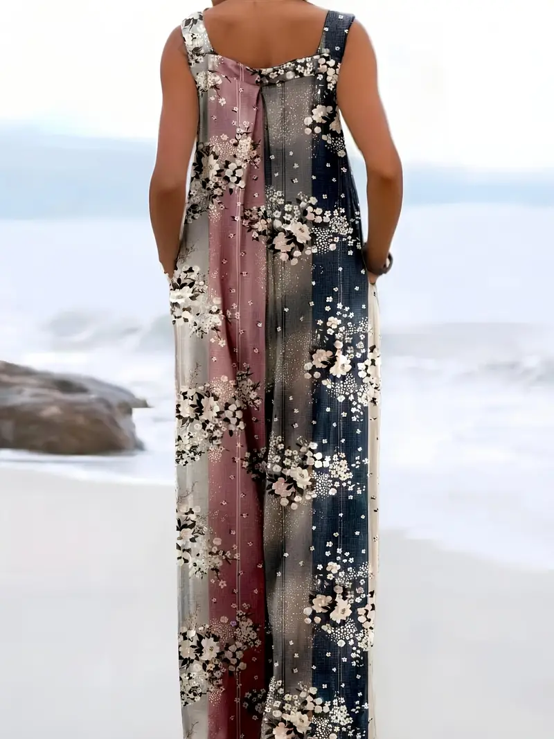 Salopette à imprimé Floral pour femmes, grande taille 1XL-5XL, à la mode, combinaison décontractée à bretelles, ample, élégante, jambes larges