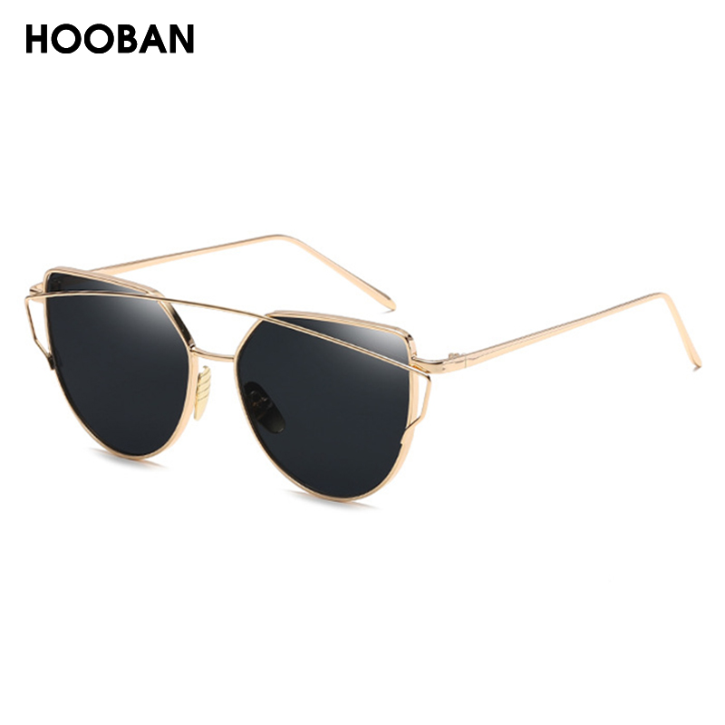 Lunettes de soleil œil de chat classiques pour femmes, mode métal, grand œil de chat, Vintage, miroir, Oculos UV400