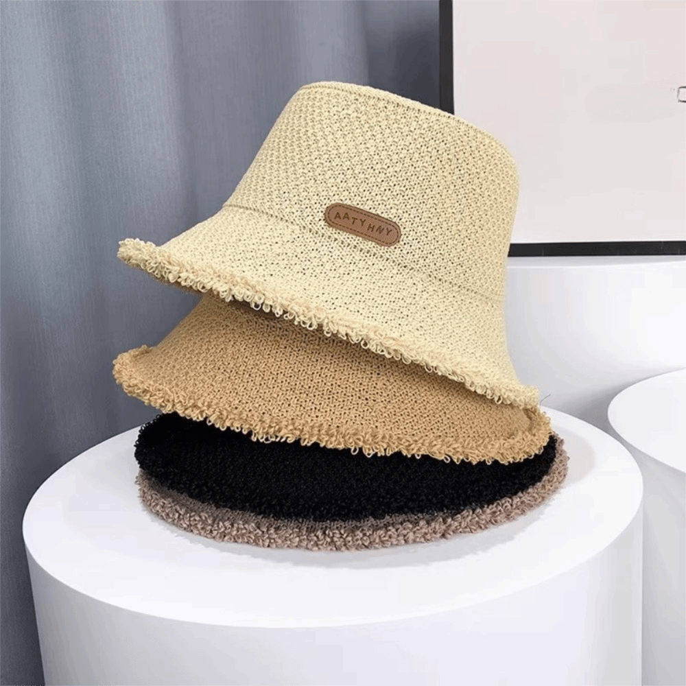 Chapeau de pêcheur pliable tendance, léger, à large bord, en paille Panama, protection UV, chapeau de soleil de plage