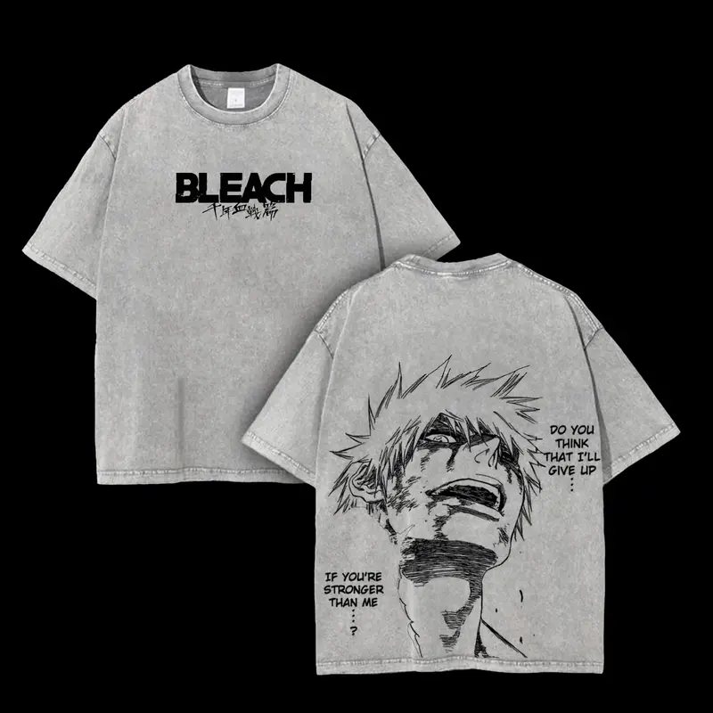 Bleach Kurosaki Ichigo imprimé vêtements hommes femmes à manches courtes T-shirts lavé coton t-shirt Vintage t-shirt décontracté Harajuku t-shirt