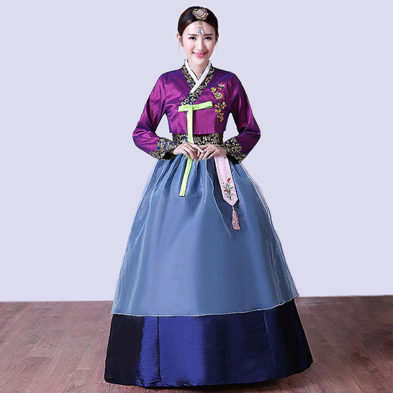 Robe Hanbok coréenne pour femmes, Costume de danse sur scène traditionnel ancien, vêtements de danse nationale de mariage coréen pour dames