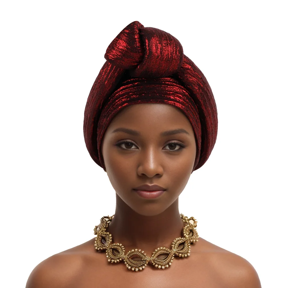 Cravate de sauna de document solide pour les femmes, couvre-chef africain, tenues élégantes, chapeaux africains, été, automne