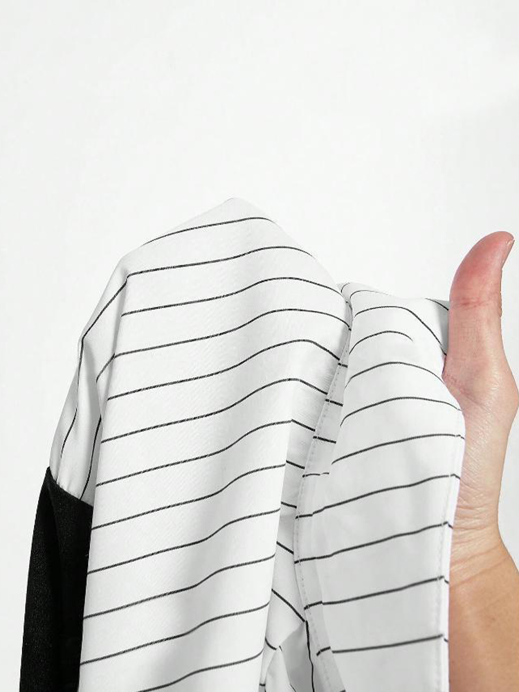 Chemise rayée élégante pour femmes, chemisier de bureau décontracté d'affaires avec revers épissé, chemise de travail cintrée à la mode