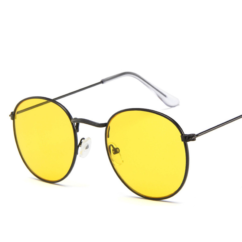 Lunettes De soleil rondes pour femmes, classiques et rétro, en métal, De luxe, De marque, De styliste, 2019