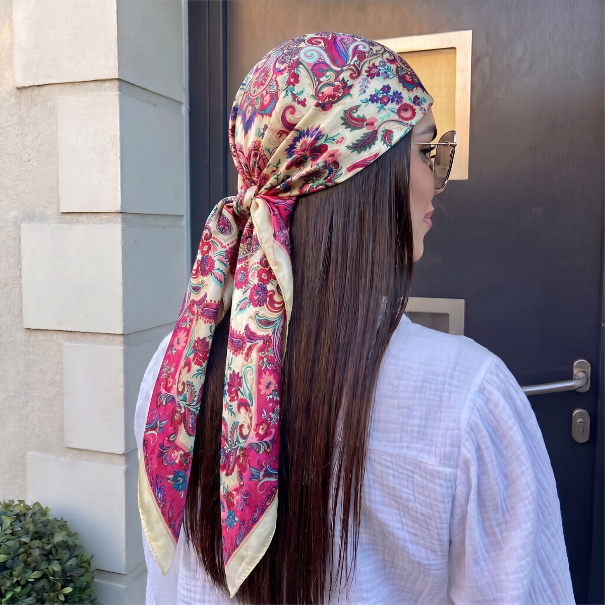 Nouveau Foulard Carré en Soie Imprimé 90cm pour Femme, Bandeau, Hijab en Satin, Bandeaux pour Cheveux, Écharpe, Bandana