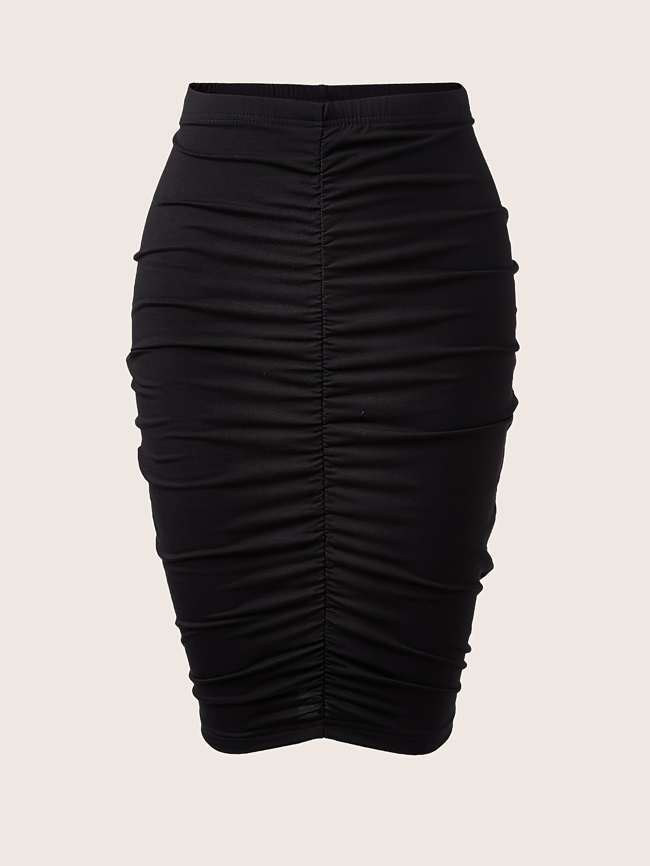Jupe froncée élégante taille haute avec évent arrière pour femme – Parfaite pour la mode printemps et été