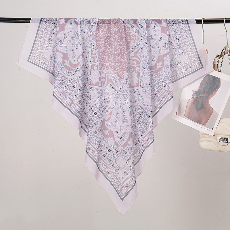 Foulard Carré en Coton Imprimé pour Femme Musulmane Hijab Tudung Bawal, Écharpe de Sauna, de Malaisie, 110x110cm