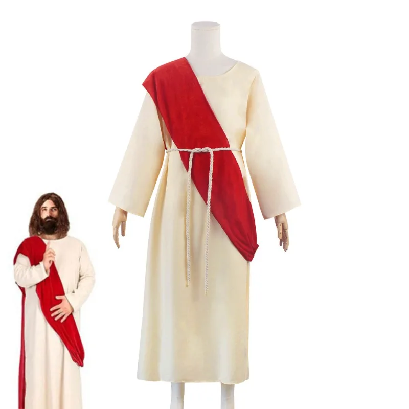 Prêtre romain moine jésus Christ Halloween Anicent grec Costume adulte Religion nonne Toga Robe Robe tenue catholique pour hommes