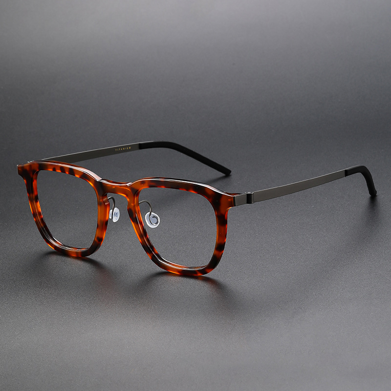 Montures de lunettes en titane carrées de 148 mm, grand format, sans vis, style vintage, pour hommes et femmes, par New Denmark
