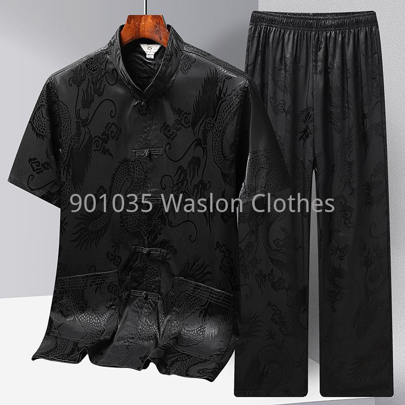 Vêtements traditionnels chinois pour hommes, haut Hanfu en lin avec pantalon, costume Tang à manches longues, chemise Kung Fu, manteau Cardigan