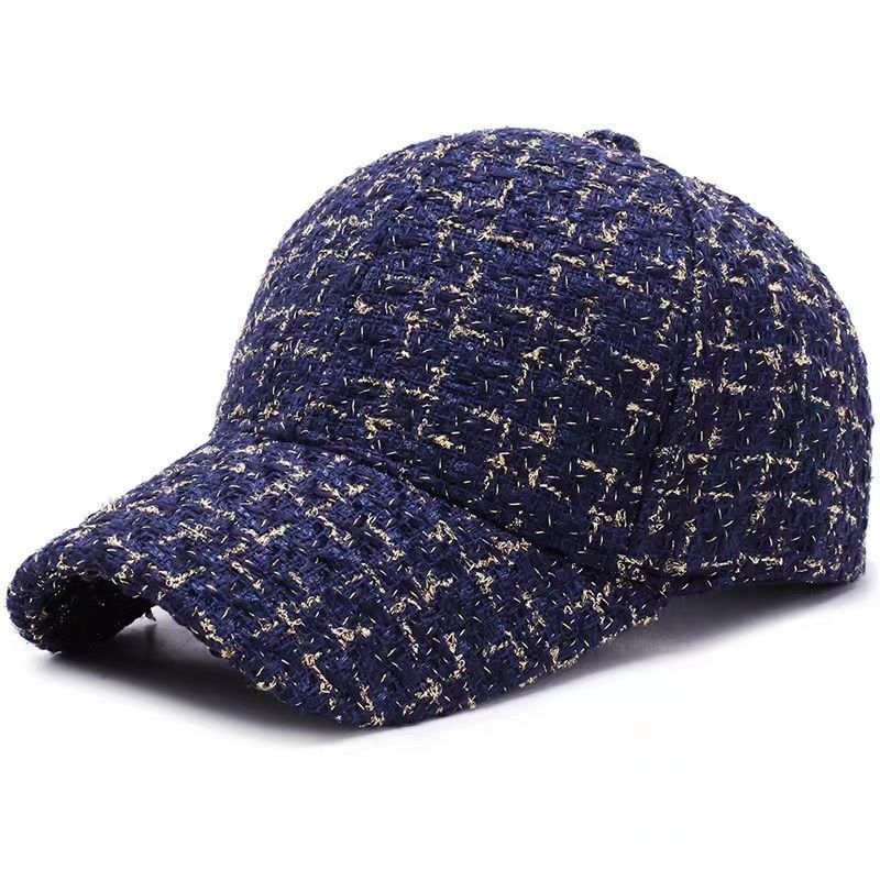 Casquette de Baseball pour femmes, automne et hiver, mode fil d'or Tweed, casquette à rabat réglable pour l'extérieur, chapeau de soleil chaud, chapeaux de papa élégants