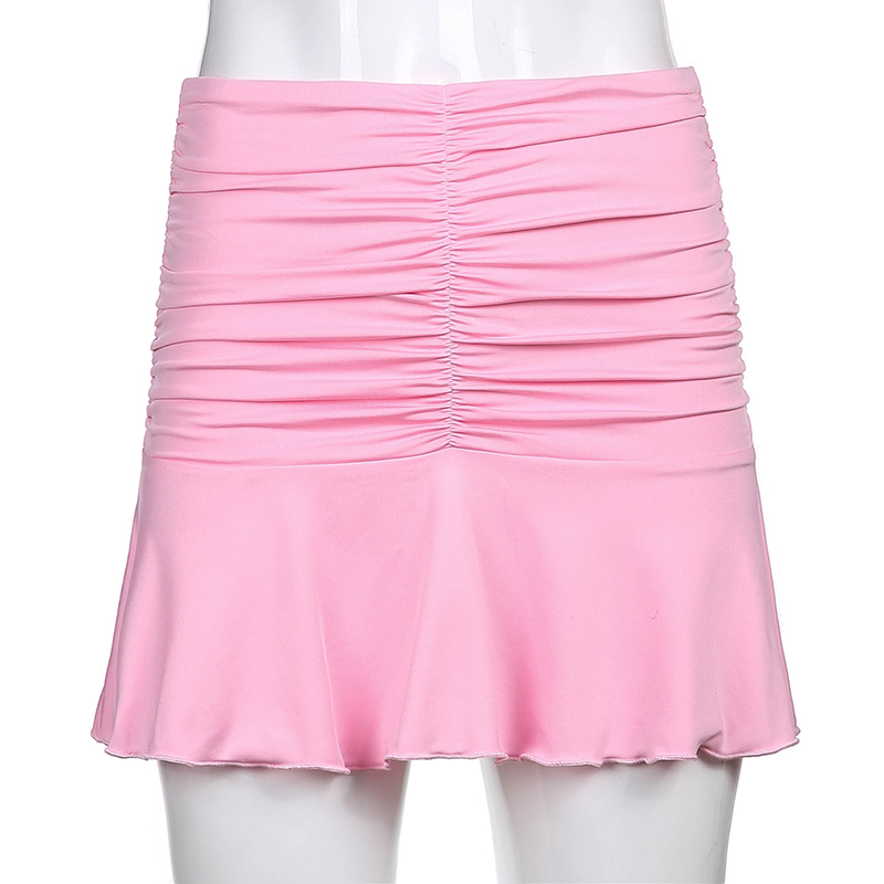 Jupes d'été Sexy pour femmes, Mini jupe plissée décontractée rose de Style coréen pour écolières des années 90, mode mignonne d'étudiant de danse