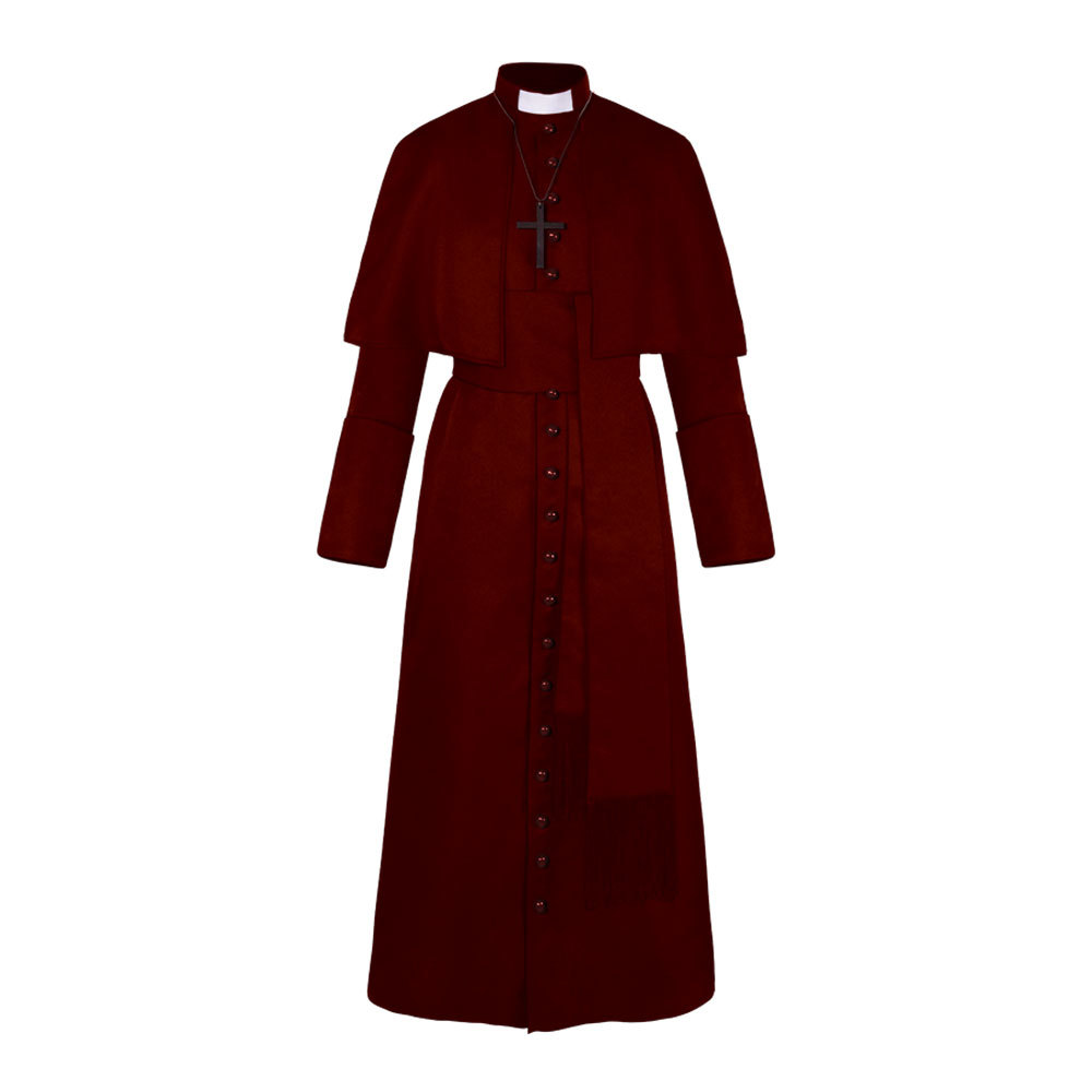 Nouvelle Robe de Prêtre Médiévale Renaissance Vintage, Costume d'Halloween pour Hommes, Cape de Pape ou de Pasteur, Costume de Cosplay, Robe de Moine Renaissance