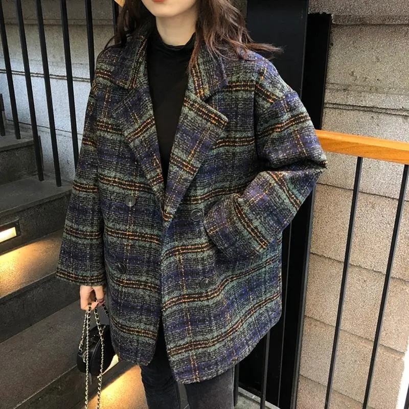 Manteau à carreaux pour femmes, nouvelle édition coréenne, Style occidental rétro, âge réduit, petit manteau à muffler parfumé pour femmes WF, printemps 2025