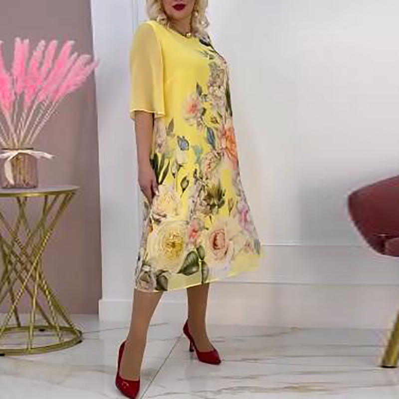 Nouvelle mode robes d'été pour les femmes 2025 plage vacances robe de grande taille femmes décontracté Vintage imprimé fleuri robe de soirée ample Boho