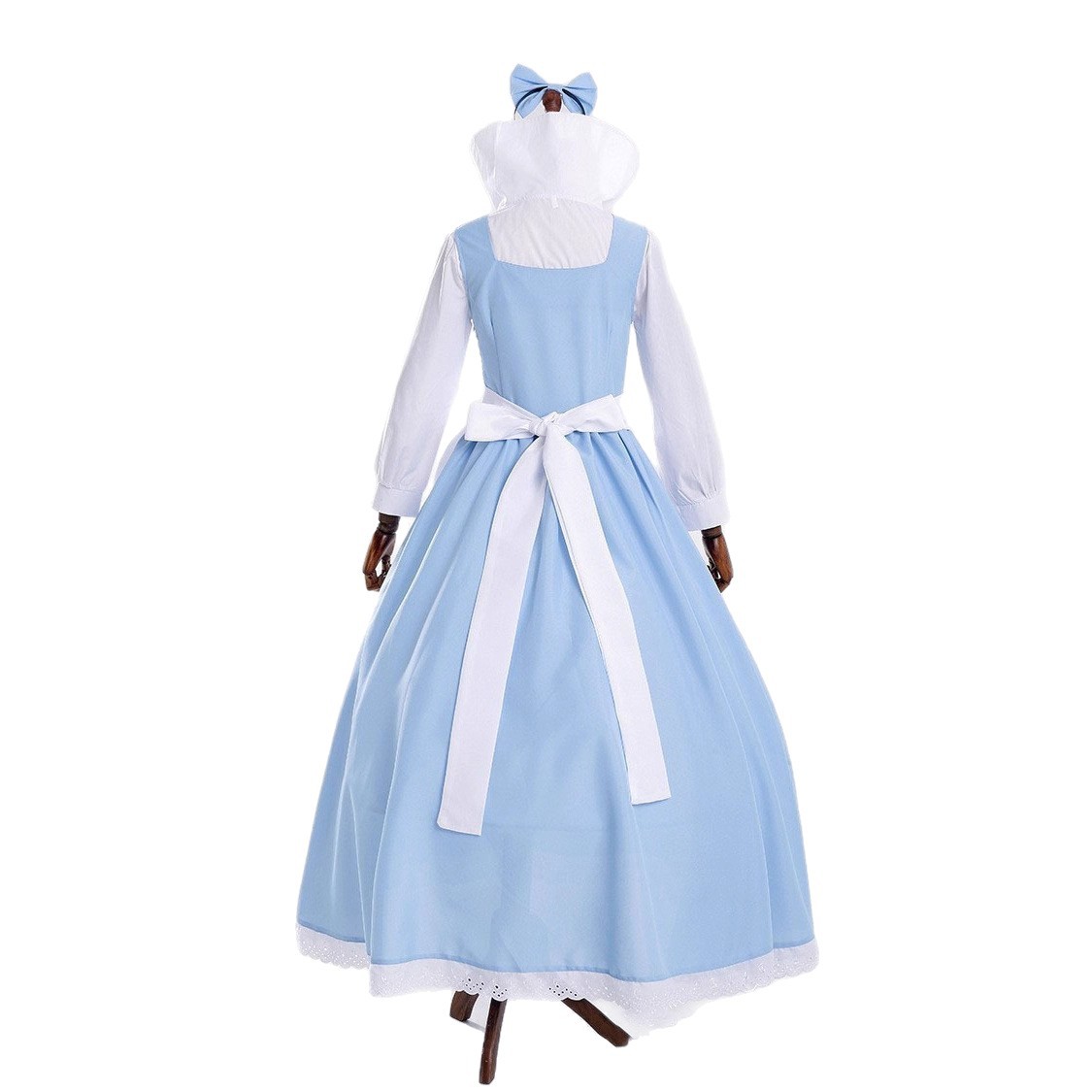 Costume de la Belle Princesse, robe bleue, costume de la Belle et la Bête, tenue de demoiselle d'honneur, déguisement de fête d'Halloween, vêtements de cosplay