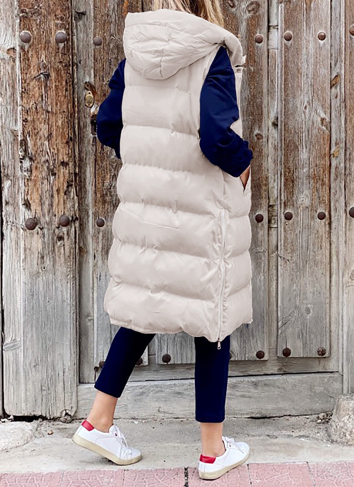 Femmes manteau Long gilet avec capuche automne hiver sans manches chaud coton vers le bas manteau gilet matelassé gilet doudoune vêtements d'extérieur 5XL