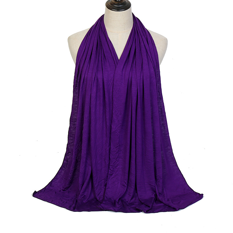 20 couleurs plaine Jersey Hijab casquettes écharpe coton Polyester enveloppement élasticité châles Foulard Long doux musulman bandeau Snood 170*60Cm