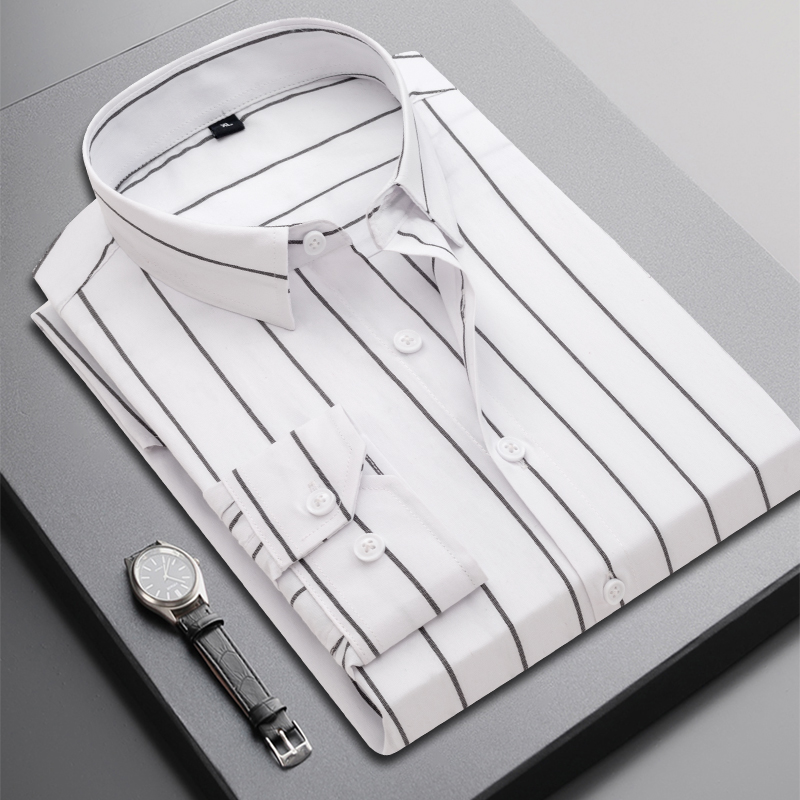 2025 chemise rayée à manches longues pour hommes automne jeunesse affaires de haute qualité à la mode Cool polyvalent tendance affaires décontracté