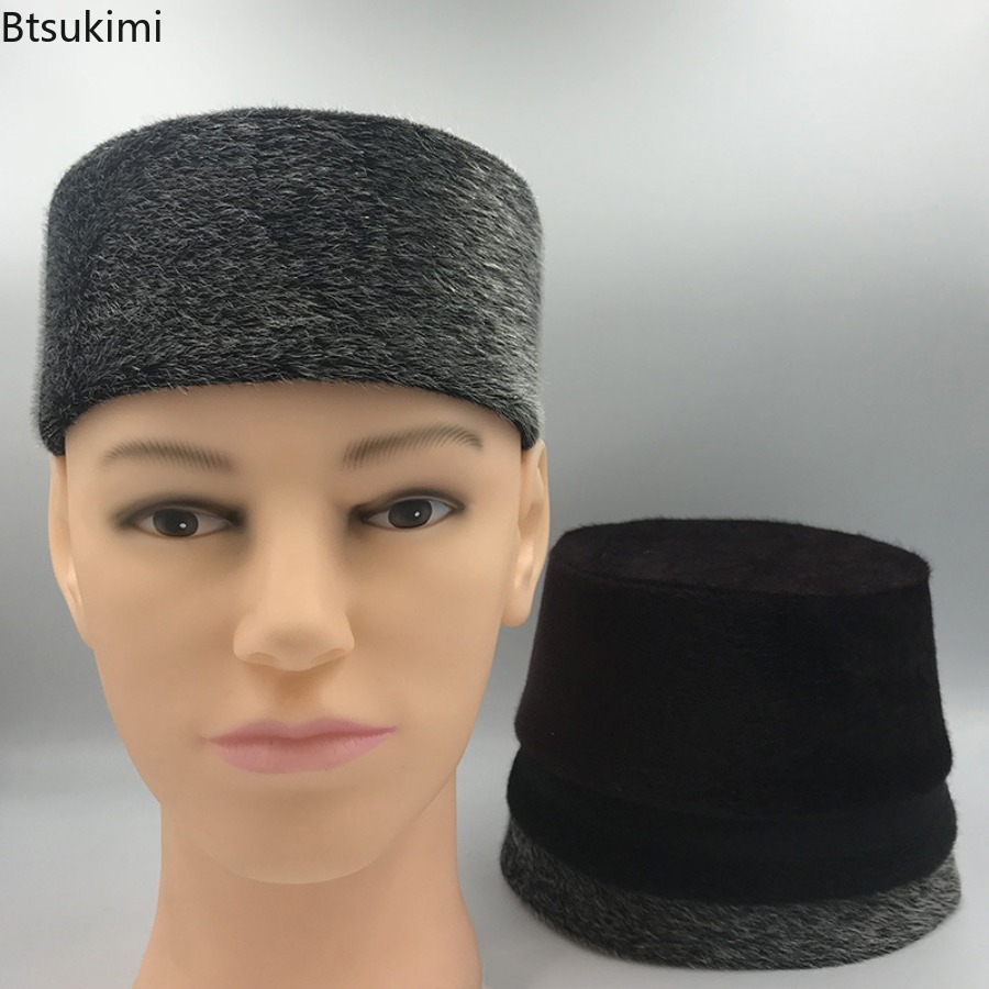 Chapeaux musulmans pour hommes, casquettes rigides, chapeaux de prière Eid, fête élégante, Turban de dubaï saoudien, Style ethnique, garde au chaud en hiver, chapeau de grand-père